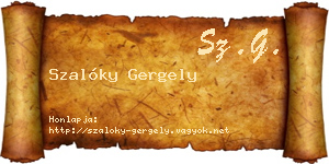 Szalóky Gergely névjegykártya